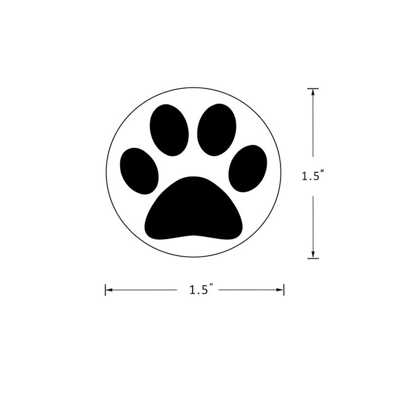 Hcode 1.5" Round Black Bear Paw Print Stickers Dog Puppy Paw Stickers 500 Pieces per Roll - Image 3